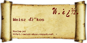 Weisz Ákos névjegykártya