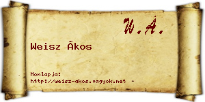 Weisz Ákos névjegykártya